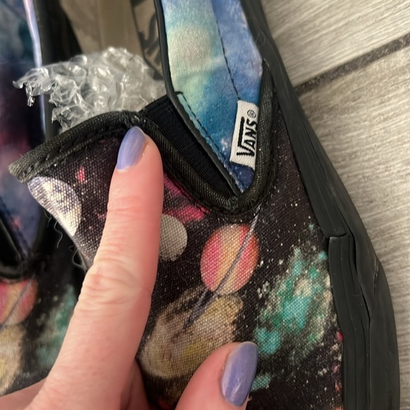 Vans Custom (one of a kind) Space Print Slip Ons Size 8 GUC - Picture 3 of 10